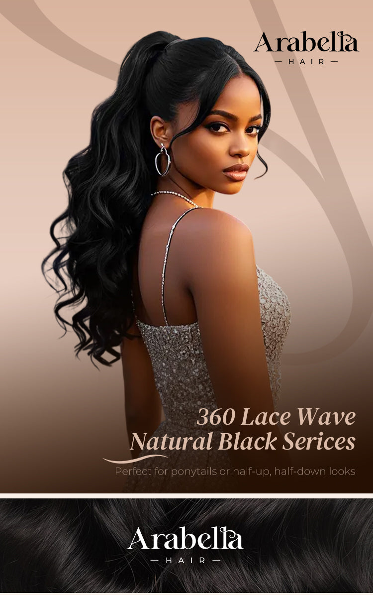 Poster Showing Model Wearing 360 Wig