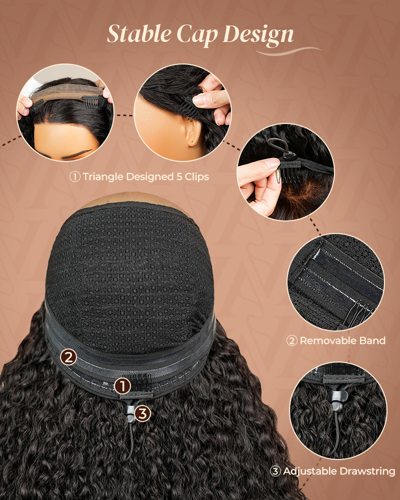 3D Lace Half Wig Water Wave Wig