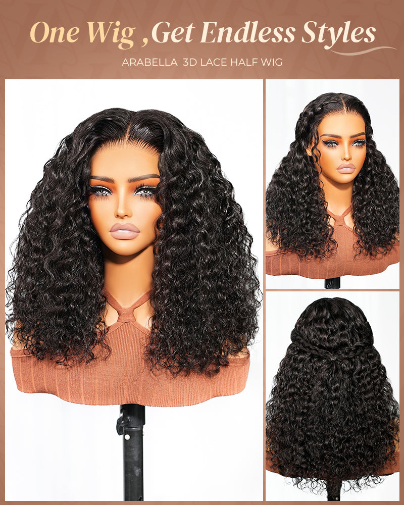 3D Lace Half Wig Water Wave Wig