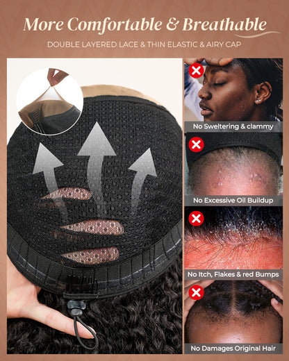 3D Lace Half Wig Water Wave Wig