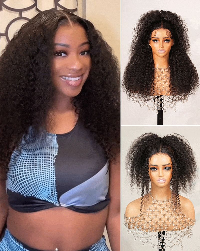 3D Lace Half Wig Jerry Curly Wig
