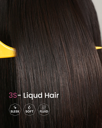 Arabella 6 Inches Deep Part Silky Straight Wig Middle Part Natural Black 100% Human Hair Wig