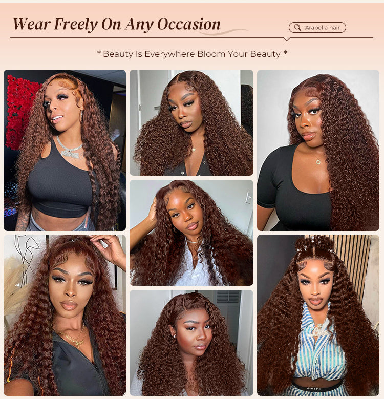 Woman Wear Water Wave Wig on Different Occasion