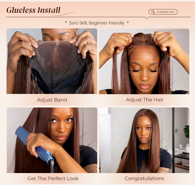 Steps to Install Dark Brown Wig