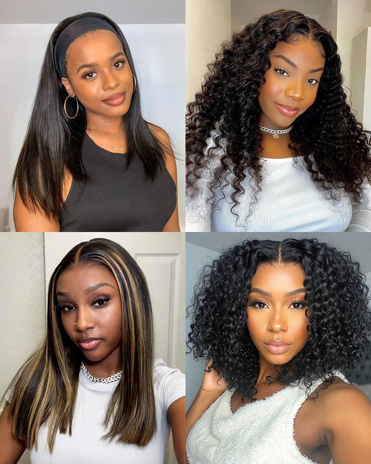 Arabella $79 Final Deal Price Varied Lace Natural Black/Balayage Highlight Straight/Curly Wig