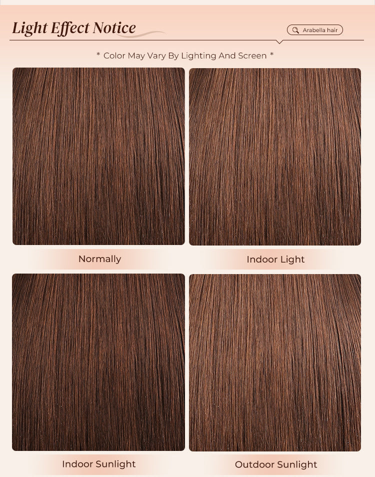 Color Shift of Dark Brown Wig Under Different Lighting