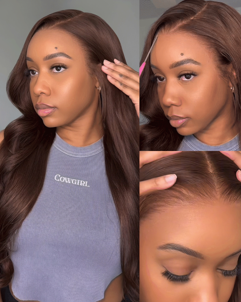Arabella 13x6 Three-Go™ Chocolate Brown Glueless Wig Body Wave With Drawstring 100% Human Hair Wig