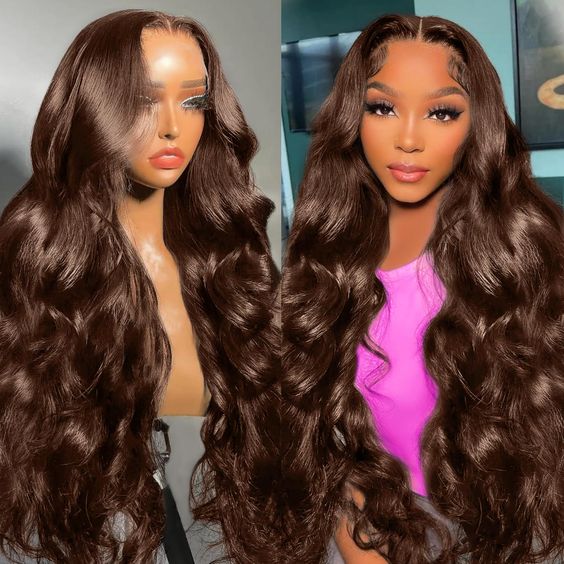 Arabella 6x5 invisible knots Glueless Chocolate Brown Body Wave Wig Pre-cut Lace Beginner Friendly