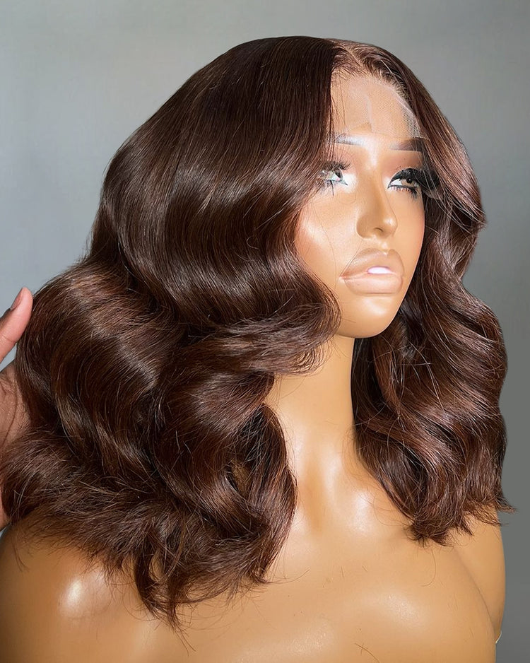 Arabella 6x5 invisible knots Glueless Chocolate Brown Wig Loose Body Wave Wig Pre-cut Lace Beginner Friendly