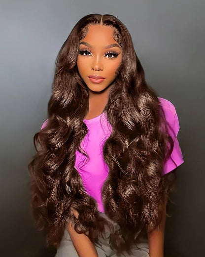 Arabella 【30&quot; Super Sale】 6x5 invisible knots Glueless Natural Black Body Wave/Silky Straight Wig Pre-cut Lace