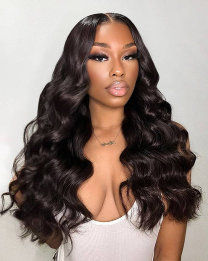 Arabella 4x4 Lace Closure Loose Deep Wave Wig Realistic Hairline Natural Black 100% Human Hair Wig