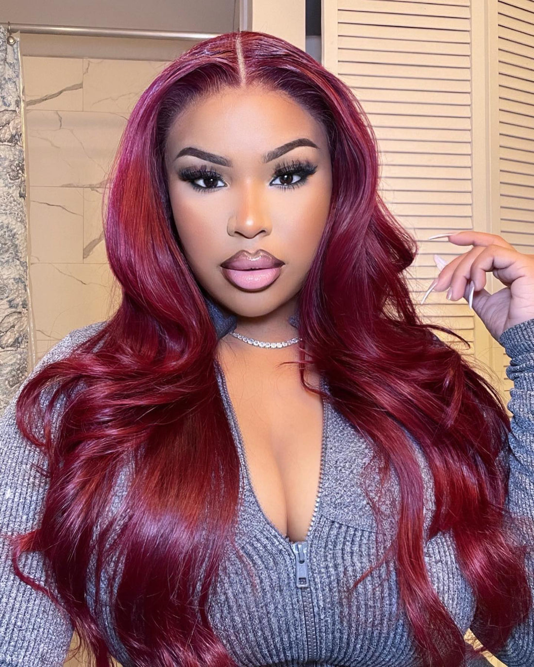 Arabella 6x5/13x4 Lace Glueless Burgundy 99J Straight Wig Pre-cut Lace Beginner Friendly