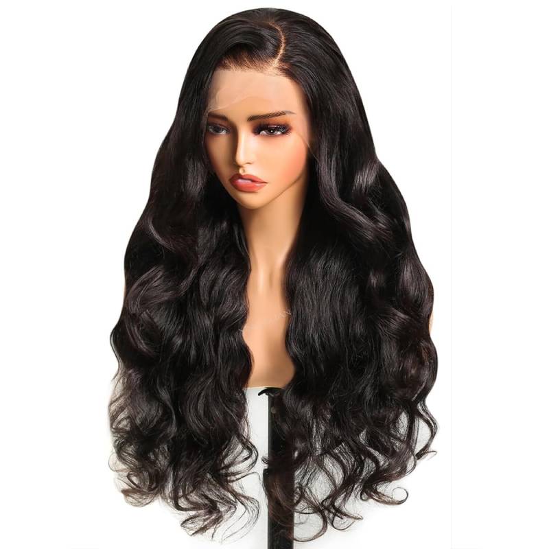 000 13x4 Lace Loose Body Wave Easy-Wear Natural Hairline Upgrade HD Lace Bleached Knots Natural Black Human Hair Wig Beginner-Friendly