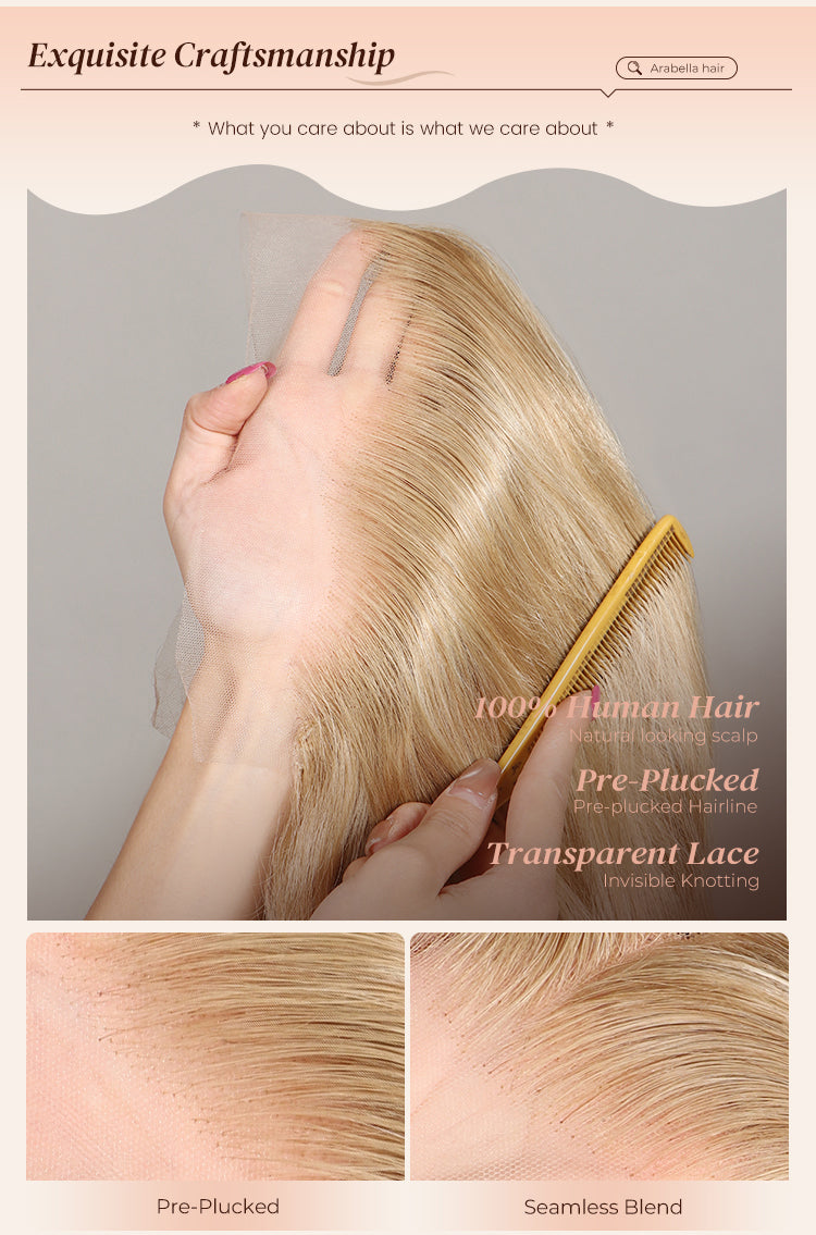 Poster Showing Craftsmanship of Blonde Wig