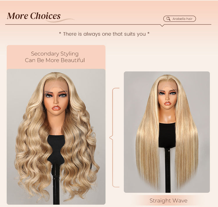 Collage of Wavy and Straight Wig Options