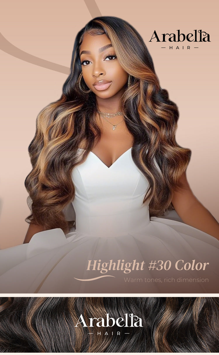 Poster Shows Model Wearing Wig with Highlights