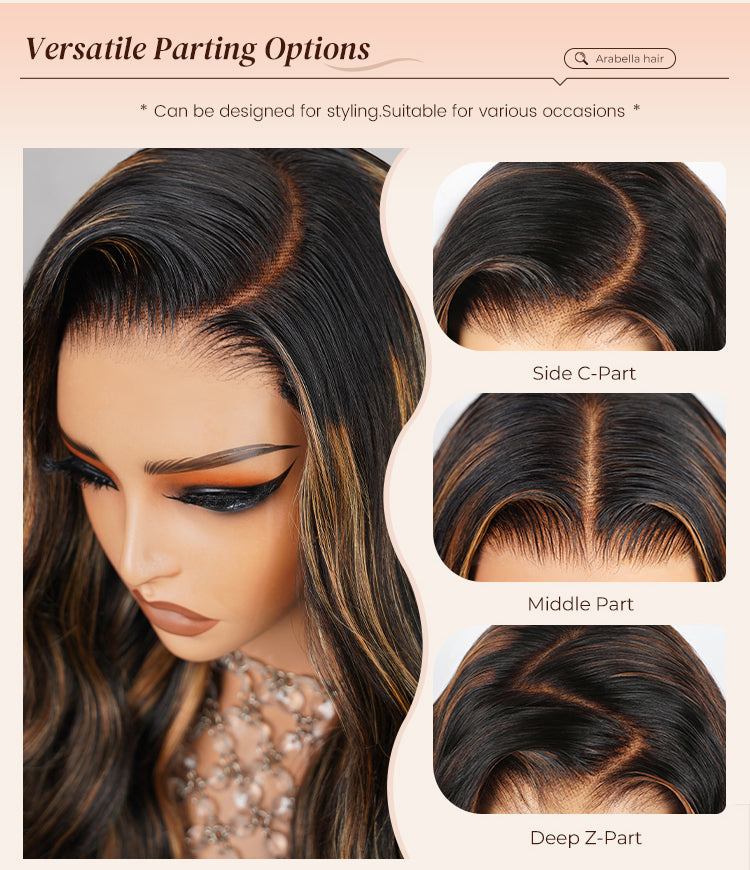 Various Parting Options of Highlight Wig