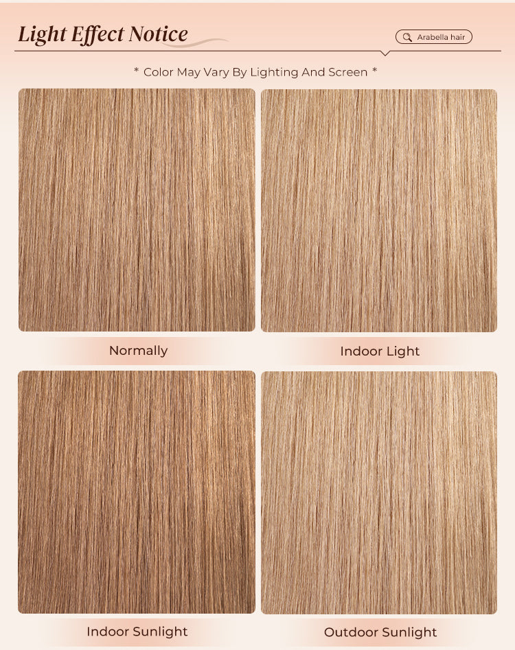 Color Shift of Ash Honey Blonde Wig Under Different Lighting