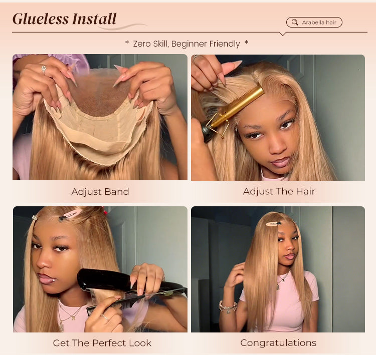 Steps to Install Ash Honey Blonde Wig