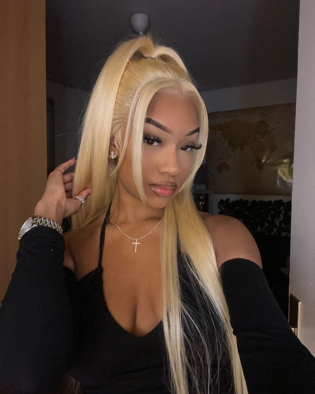Arabella 【30" Super Sale】 6x5 invisible knots &amp; 13x4 Frontal Lace 613 Blonde Straight Wig Invisible Knots