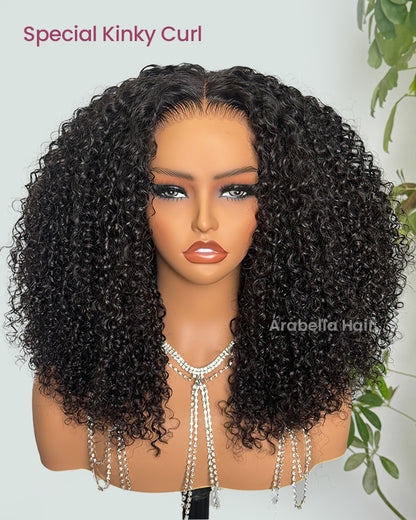 Arabella 6 Inches Deep Part Silky Straight Wig Middle Part Natural Black 100% Human Hair Wig