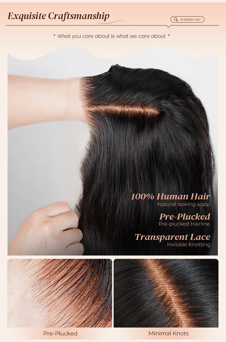 Closeup of Black Body Wave Wig Craftsmanship