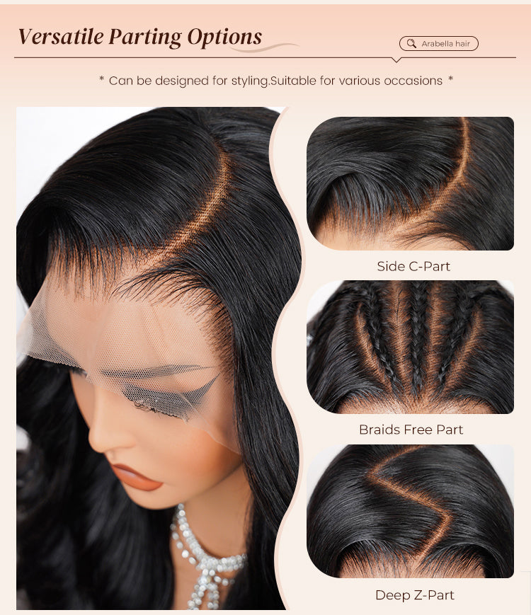 Various Parting Options of Black Body Wave Wig
