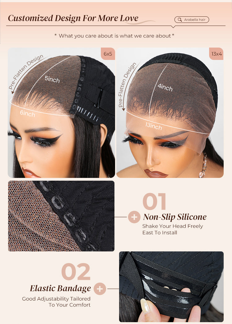 Collage of Lace Size and Lace Design for Body Wave Wig