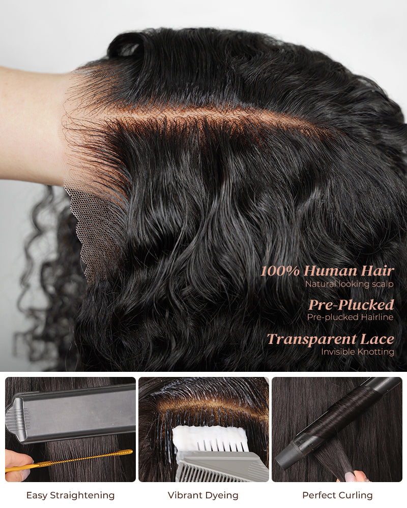 Jerry Curly Double Drawn Short Bob 6-inch Deep Lace Front Human Hair Wigs