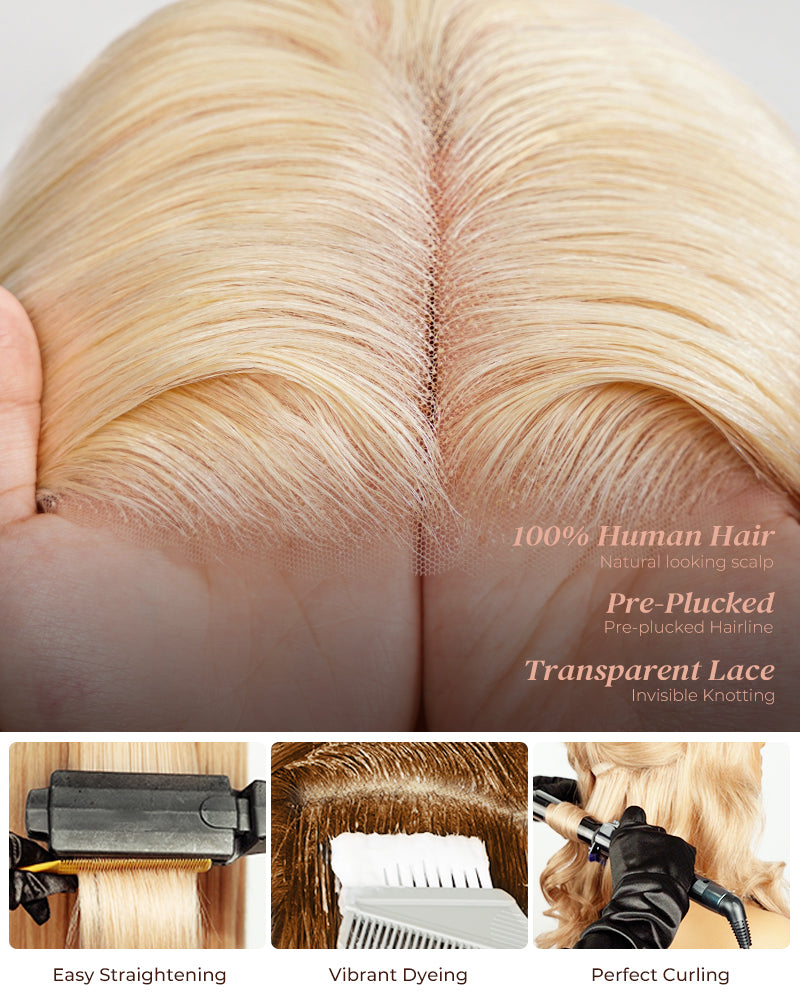 Arabella 6x5 invisible knots Glueless Milk Tea Brown Ombre Straight Wig Pre-cut Lace Beginner Friendly