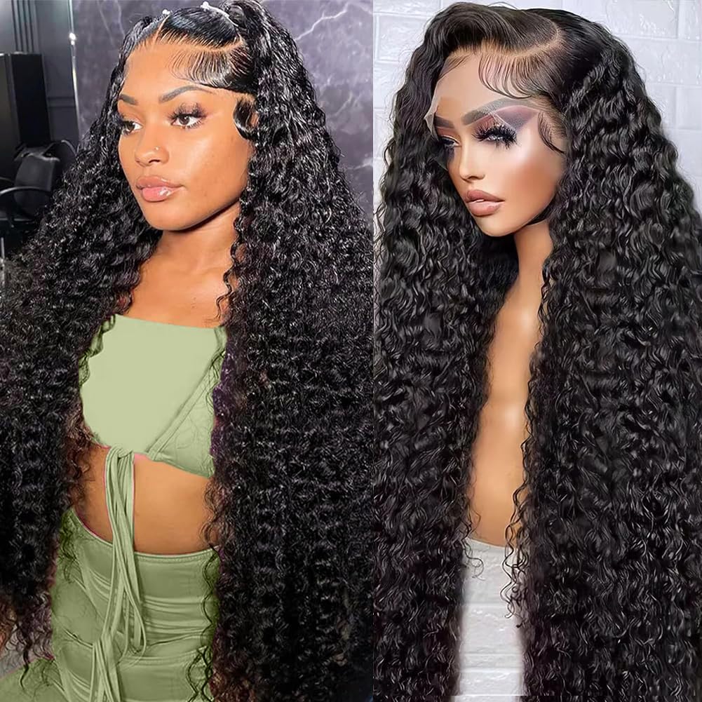 Arabella 13x4 Frontal Lace Jerry Curly Wig Invisible Knots Natural Black Realistic Hairline