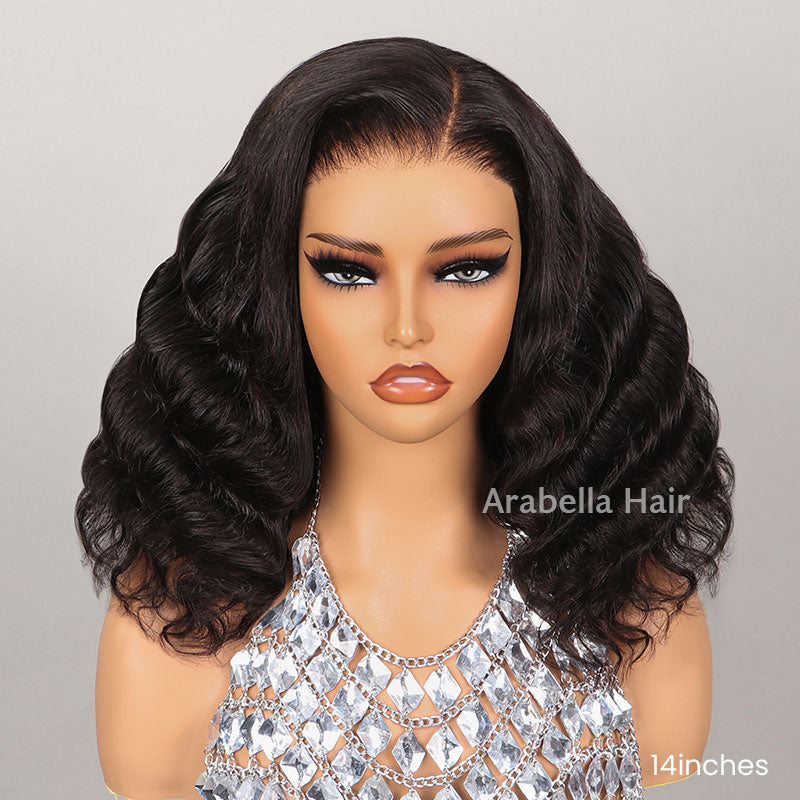 Front View of Mannequin Wearing Curly Black Short Wig