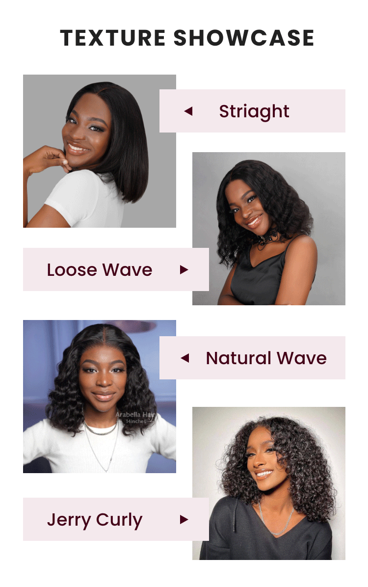 Poster Showing Different Textures of Wigs