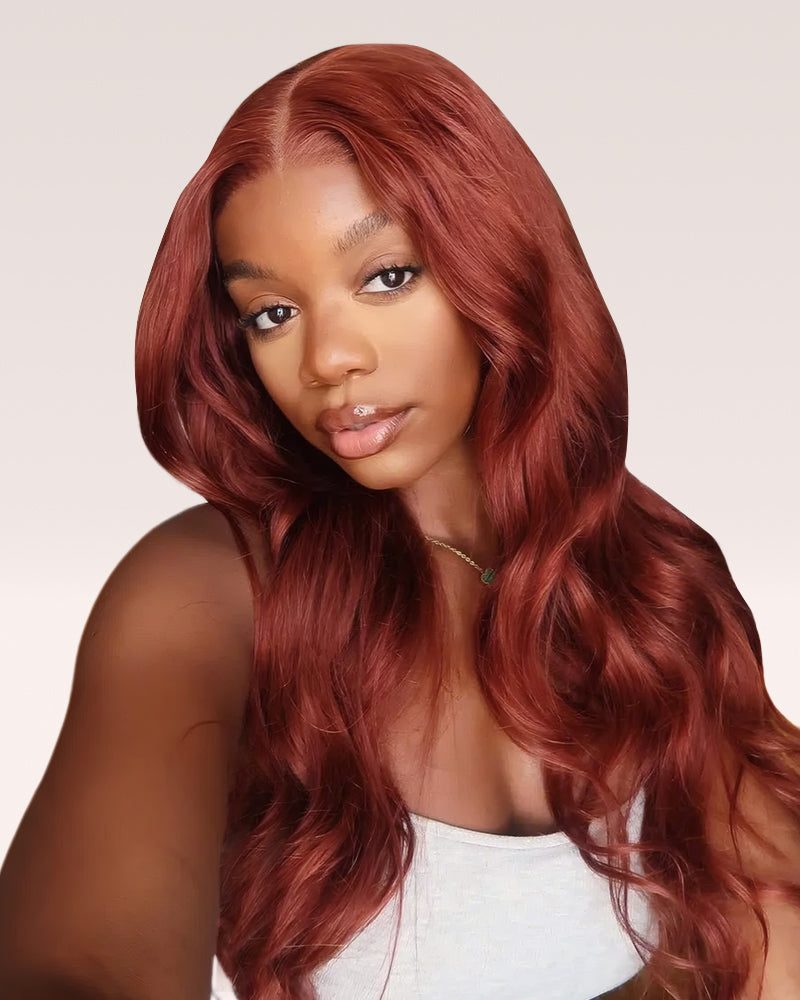 【$299 = 2 WIGS】Arabella 13x6 Three-Go™ Reddish Brown Glueless Wig Loose Body Wave With Drawstring 100% Human Hair Wig