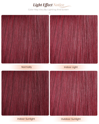 Arabella 6x5/13x4 Lace Glueless Burgundy 99J Straight Wig Pre-cut Lace Beginner Friendly