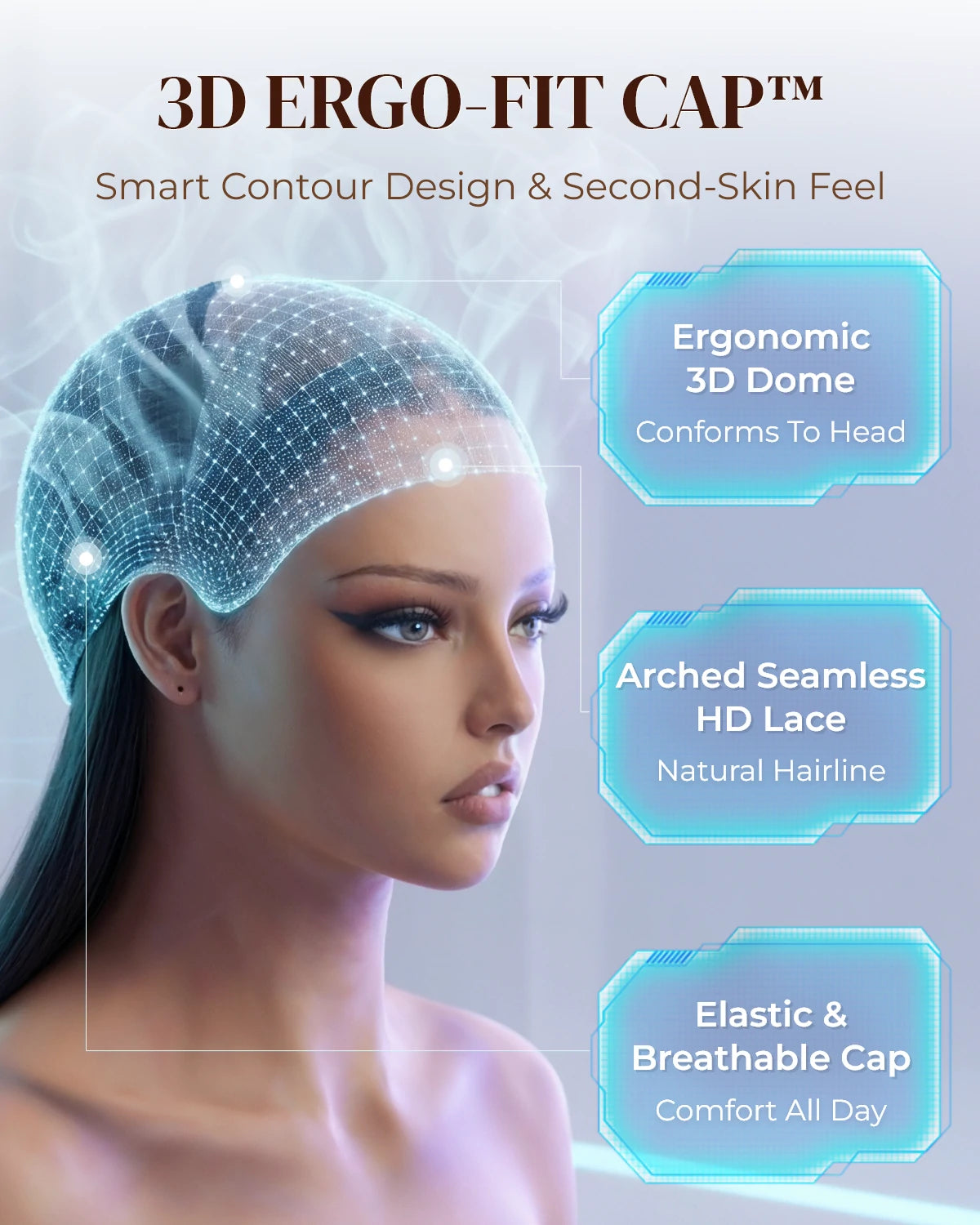 Arabella 3D Ergo‑Fit Cap™ | Seamless HD Lace, Natural Hairline, Secure Fit