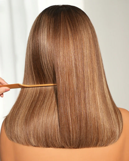 Arabella 13x6 Three-Go™ Ombre Highlight Honey Blonde Glueless Wig Straight Bob Wig With Drawstring