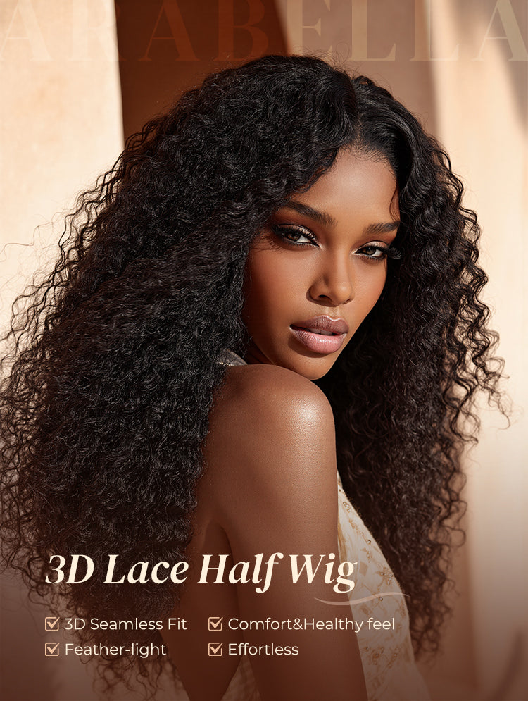 Arabella 3D Lace Half Wig Jerry Curly Wig