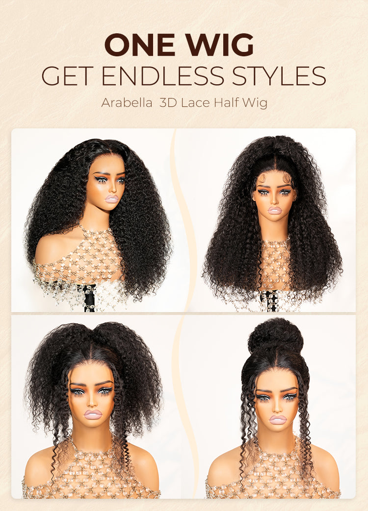 Arabella 3D Lace Half Wig Jerry Curly Wig