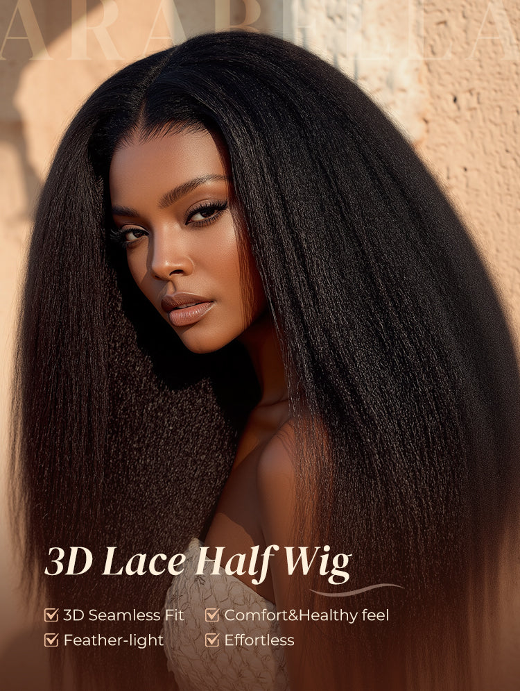 Arabella 3D Lace Half Wig Yak Straight Wig