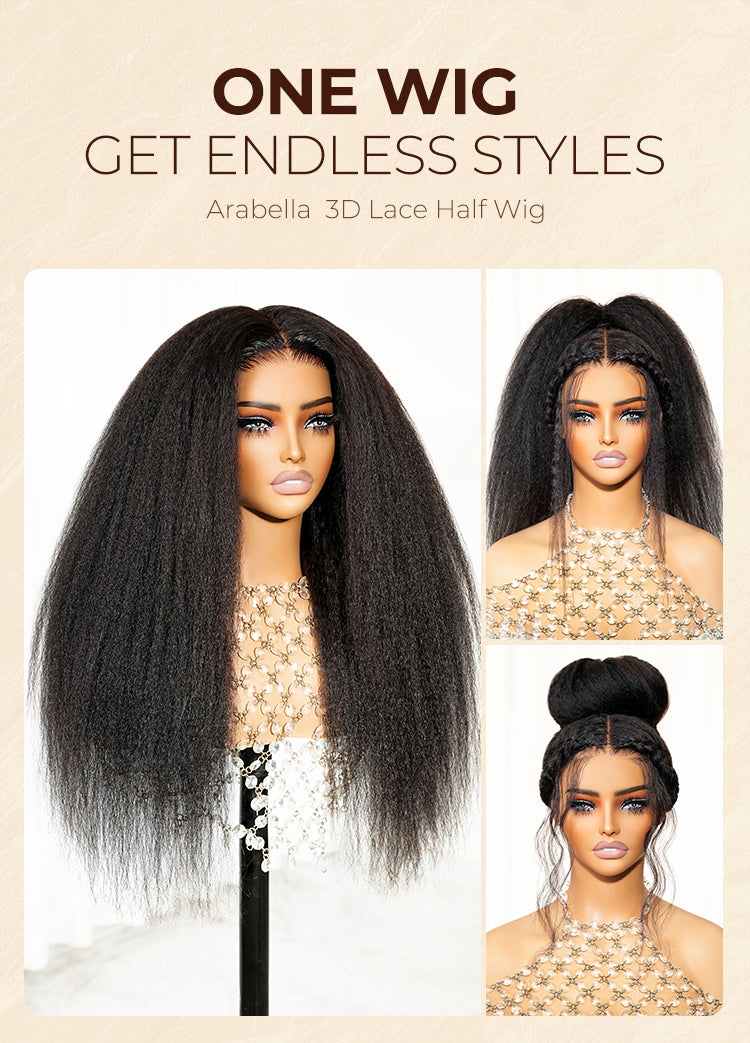 Arabella 3D Lace Half Wig Yak Straight Wig