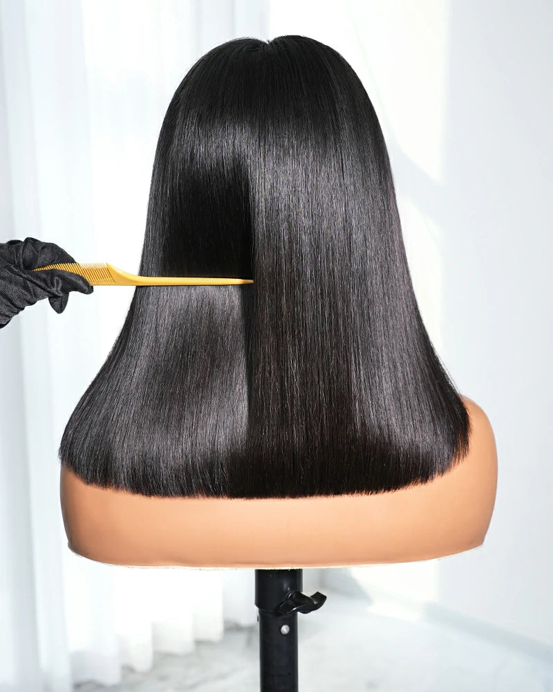 Arabella 13x6 Three-Go™ 250% Density Straight Bob Invisible Knots Natural Black Glueless Beginner Friendly