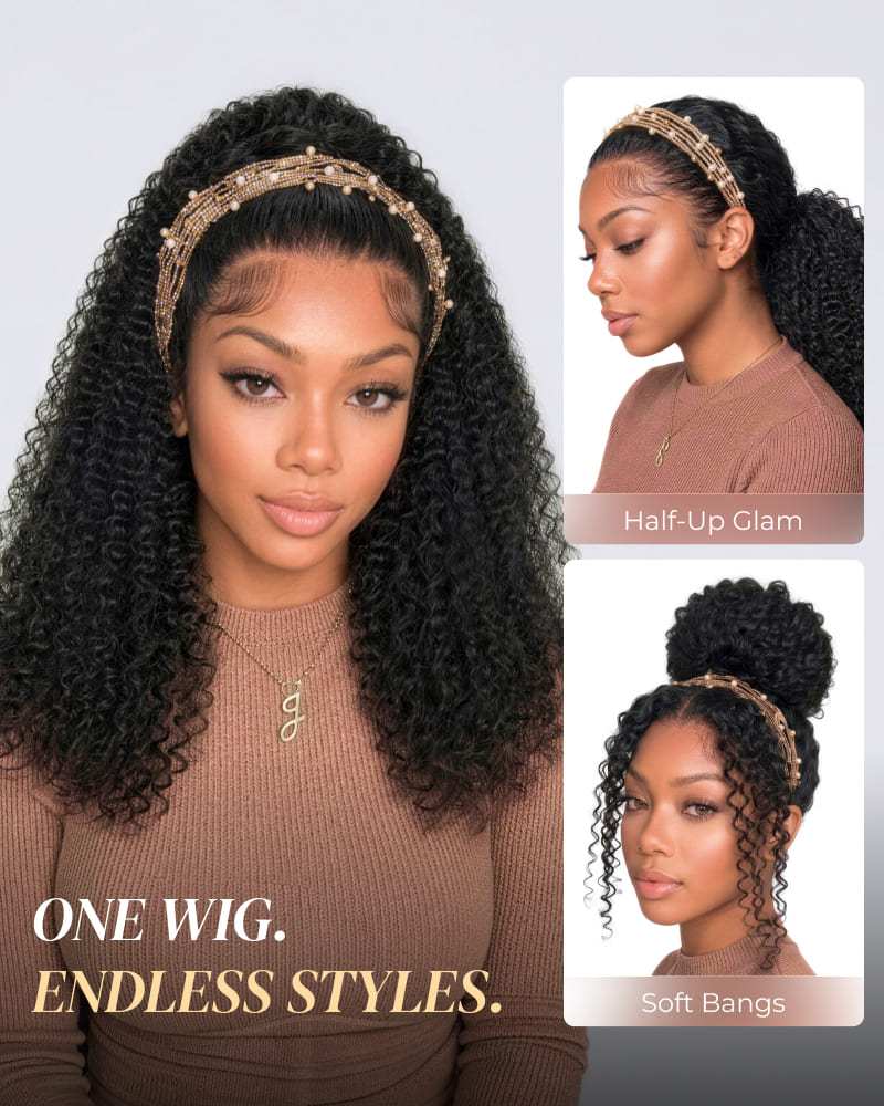 Arabella Afro Kinky Curly Ponytail Natural Black Hair Extensions Instant Volume 100% Human Hair