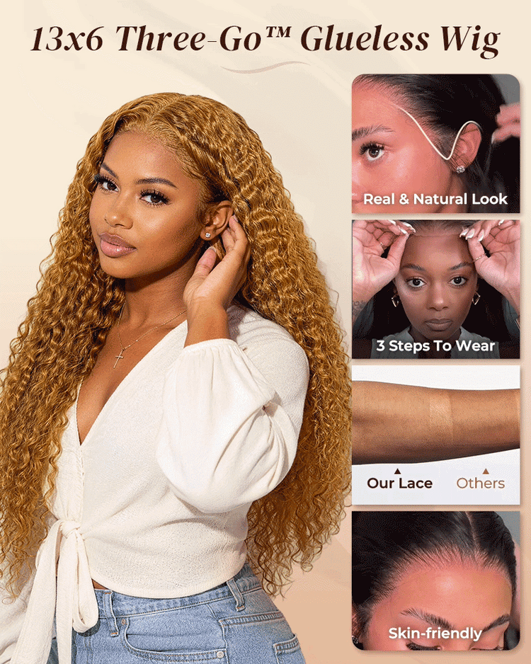 Arabella 13x6 Three-Go™ Honey Blonde Glueless Wig 