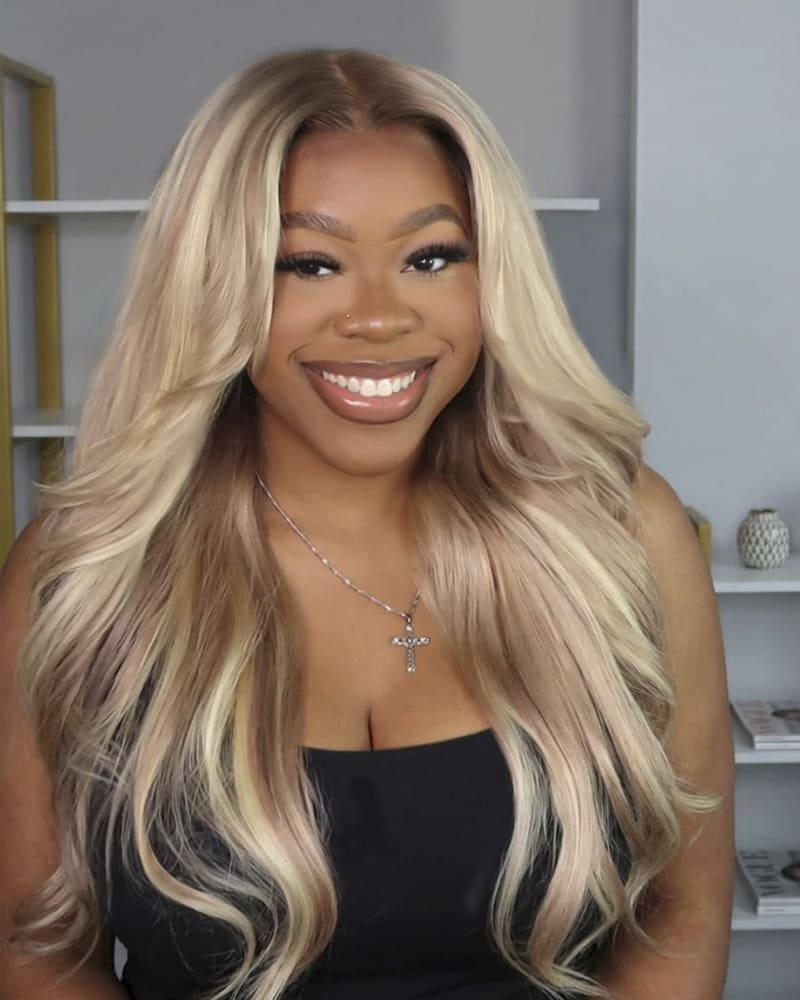 Arabella 6x5 invisible knots Glueless Loose Body Wave Bob Wig Pre-cut Lace Brown Blonde Ombre Beginner Friendly