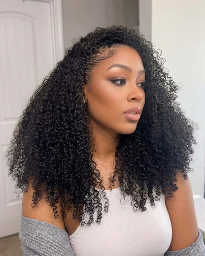 Arabella 13x6 Three-Go™ Natural Black Glueless Wig Jerry Curly with Burmese Curly With Drawstring 100% Human Hair Wig