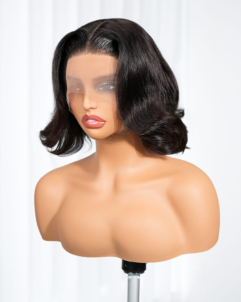 Arabella T-Part Lace Body Wave Bob Wig Natural Black Clip Easy Wear &amp; Go