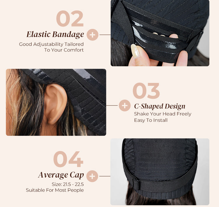 Cap Details for Blonde Balayage Human Wig