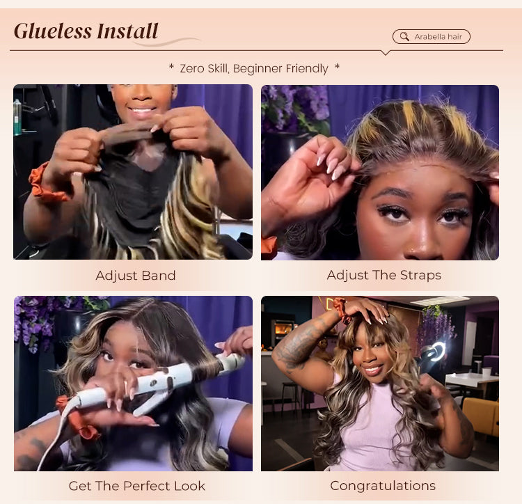 Model Show How to Wear Blonde Balayage Wig