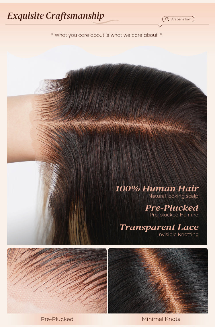 Lace Details of Blonde-Balayage-human-wig